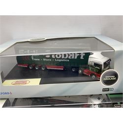 Oxford Die-Cast Eddie Stobart - nine various lorries in the Oxford Haulage series including special and limited editions; all in perspex display cases and boxes (9)