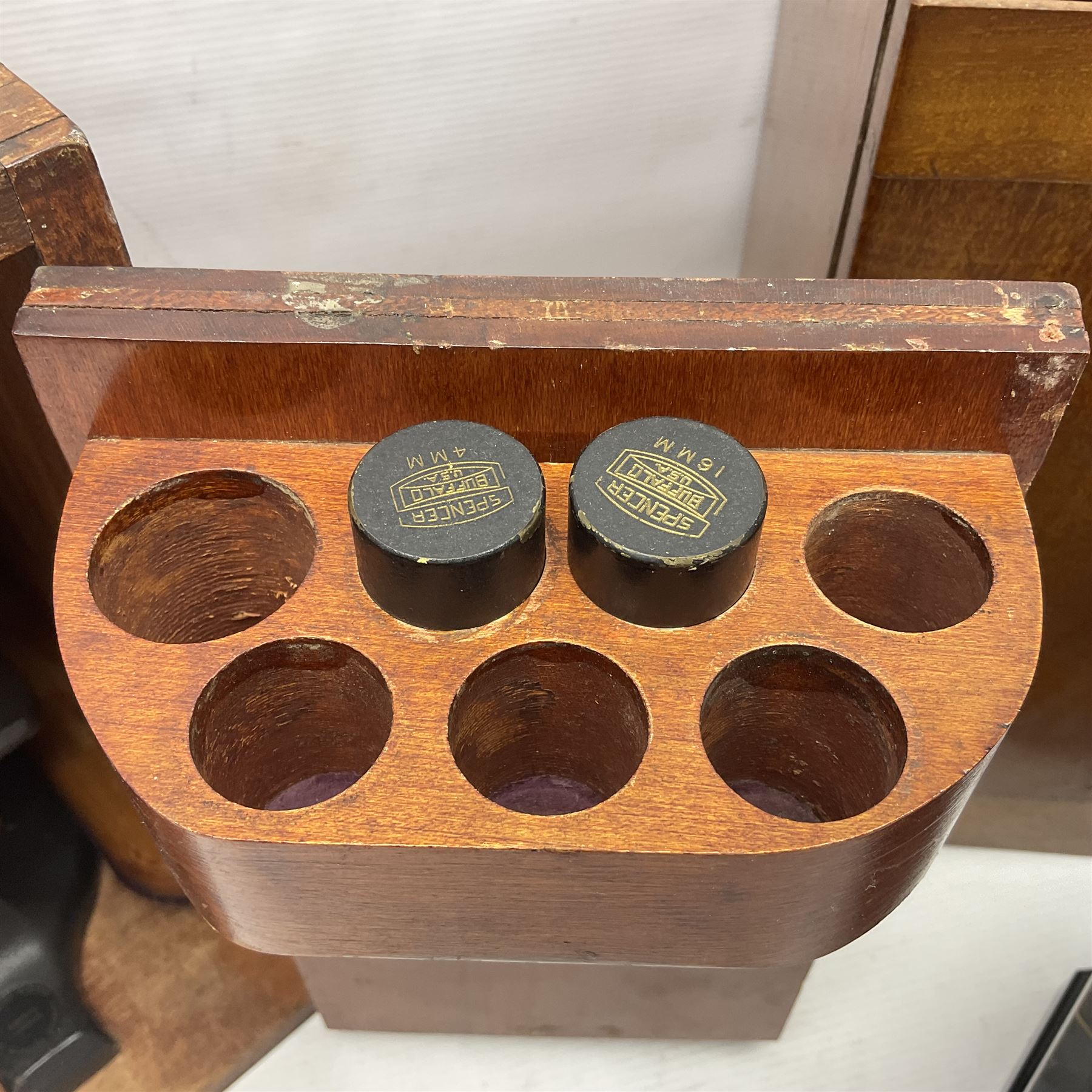 Three boxed microscopes, comprising Hawkslay & Sons Spencer Buffalo microscope no 68177, J Swift & Son microscope and R & J Back microscope no 30241