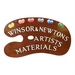 Winsor & Newtons Artists Materials  double side advertising sign, modelled in the form of ...