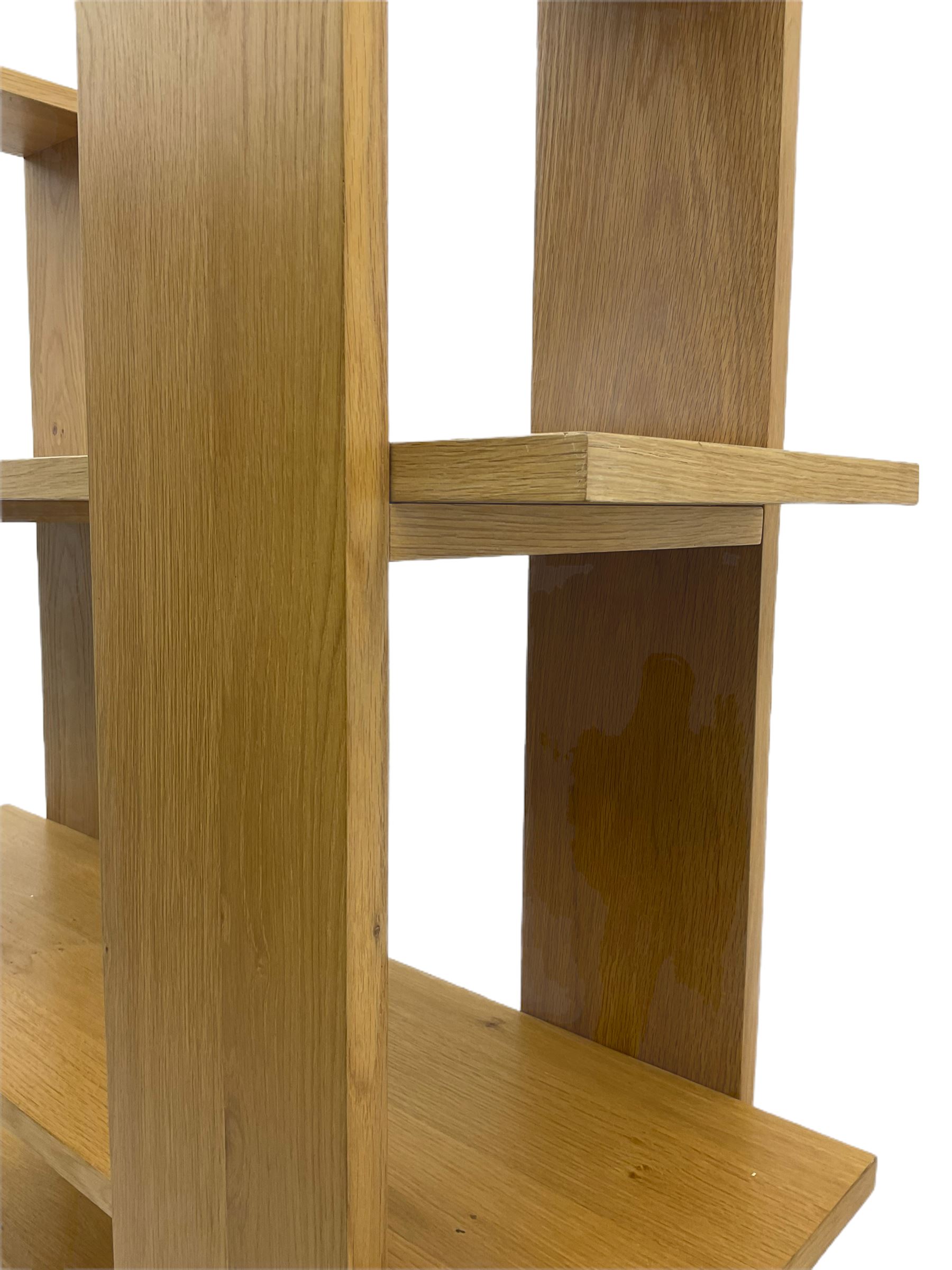 Light oak finish storage bookcase