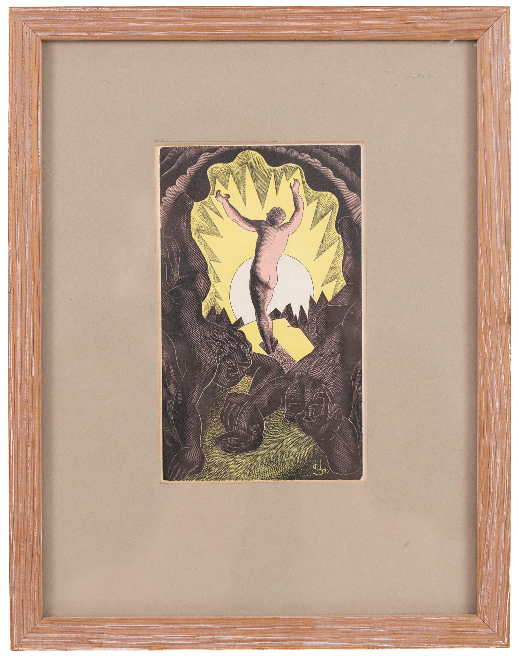 Blair Hughes-Stanton (British 1902-1981): Alone, wood engraving signed with initials in the plate and dated '27, 12.5cm x 8cm 