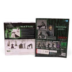 McFarlane Toys The Matrix Series One fight scene figure and a ArtFX Matrix Reloaded 1:6 scale pre-painted vinyl figure, both boxed
