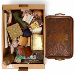 Collection of vintage toys and games, including doll, Magico Rub-It Diver, Russian Doll, c...