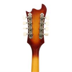 Hondo II HM-9 batwing mandolin, with mother of pearl inlaid fretboard, L73cm