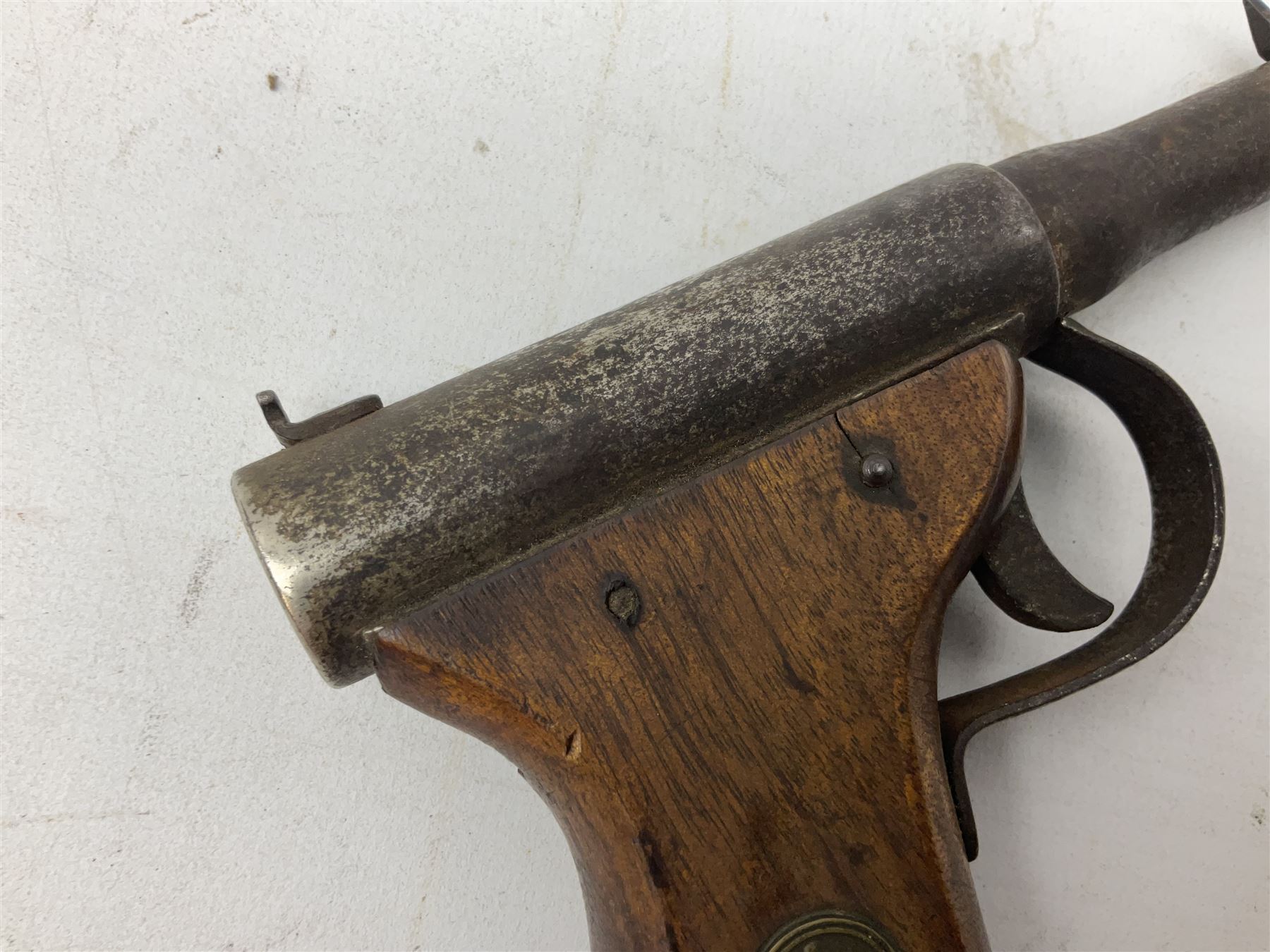 GAT .177 plunge action air pistol the butt impressed 'Reg.Us.Pat. Made in Japan' L22cm