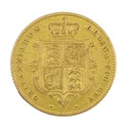Queen Victoria shield back 1855 gold half sovereign coin
