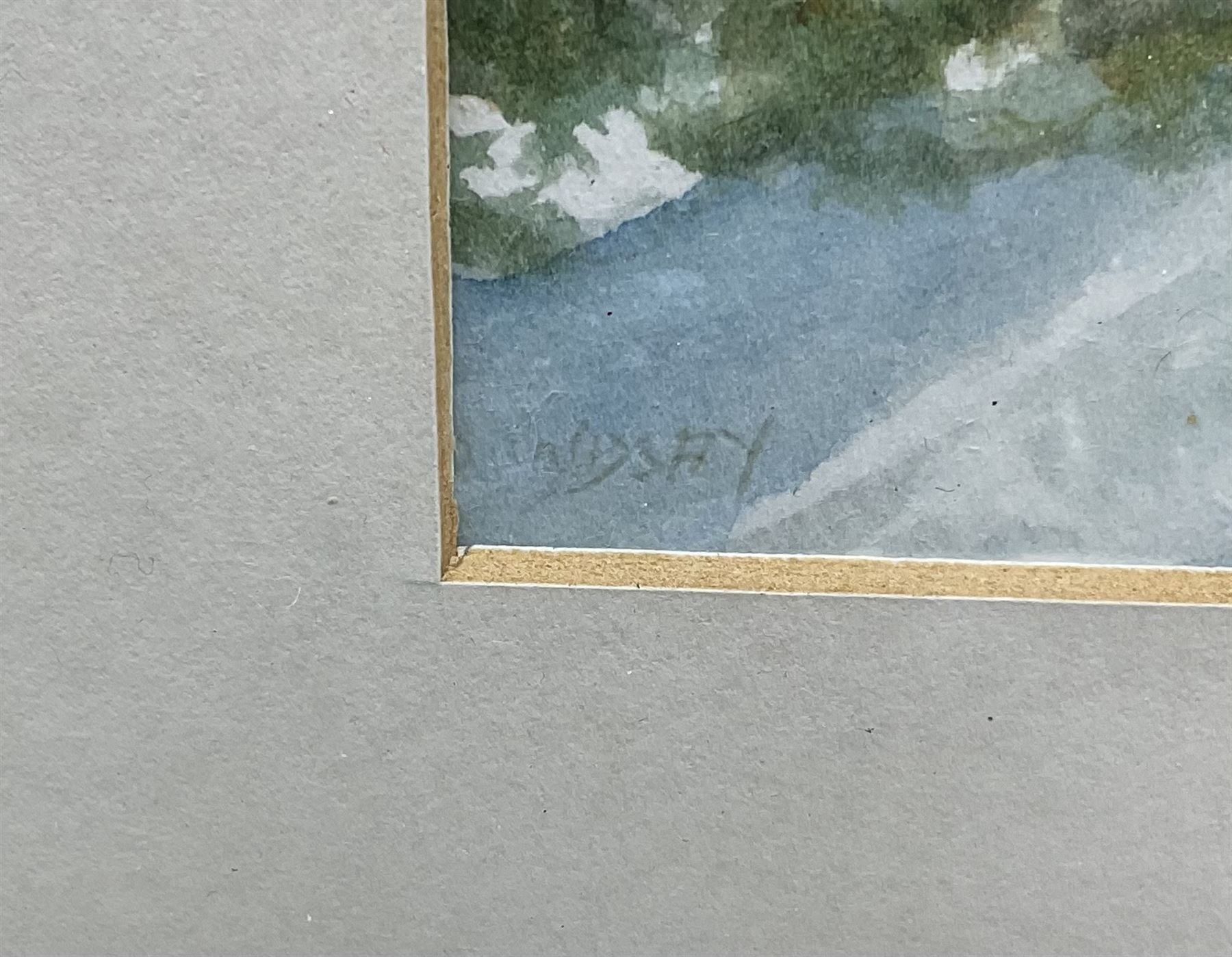 Norma Lindsay (Northern British 20th Century): Whitby Woodland Scenes, three watercolours signed max 33cm x 23cm; Sue Morton (British 20th Century): 'Featherbed Lane - Aislaby', watercolour signed, titled verso 20cm x 19cm (4)