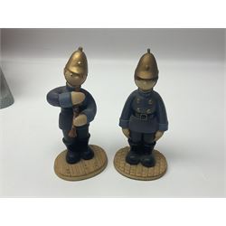 Eleven Robert Harrop figures from various collections, comprising limited edition The Trumpton Fire Engine Musical Box CGMB8 no. 359/1000, The Dragon from the Red Knight BN09, Bulldog Fireman DP165, Pointer Fire Chief DP184, Dalmatian New York Fire Fighter DP234, Dalmatian Fire Fighter DP191; Desperate Dan ‘Fireman Dan’ BDS11, Cuthbert CG13, Pugh (Clarinet) CG70, The Soup Dragon CL05 and Baby Dragon CL06