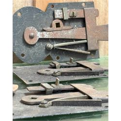 Group of ten early 20th century iron attic door latch plates, some of key hole form. (10)  - COLLECTION BY APPOINTMENT FROM: The White House, Thirsk Road, Easingwold, York, YO61 3NF - CALL 01723 507111 TO ARRANGE