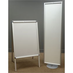  A1 folding advertising board, double sided, (W64cm, H120cm), and a tall self supporting poster frame, circular base, (W45cm, H160cm)  