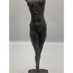 Art Deco style bronze, Starfish dancer, upon marble plinth, after Dimetri H Chiparus, signed and with foundry mark, H42cm
