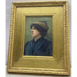 Attrib. Glyn Warren Philpot RA (British 1884-1937): Portrait of a Young Gentleman, watercolour unsigned, attributed verso 26.5cm x 18.5cm 
Provenance: with The Campden Gallery, Kensington, label verso