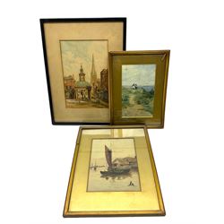 Albert Sorby Buxton (British 1867-1932): Maids in the Fields, watercolour signed and and d...