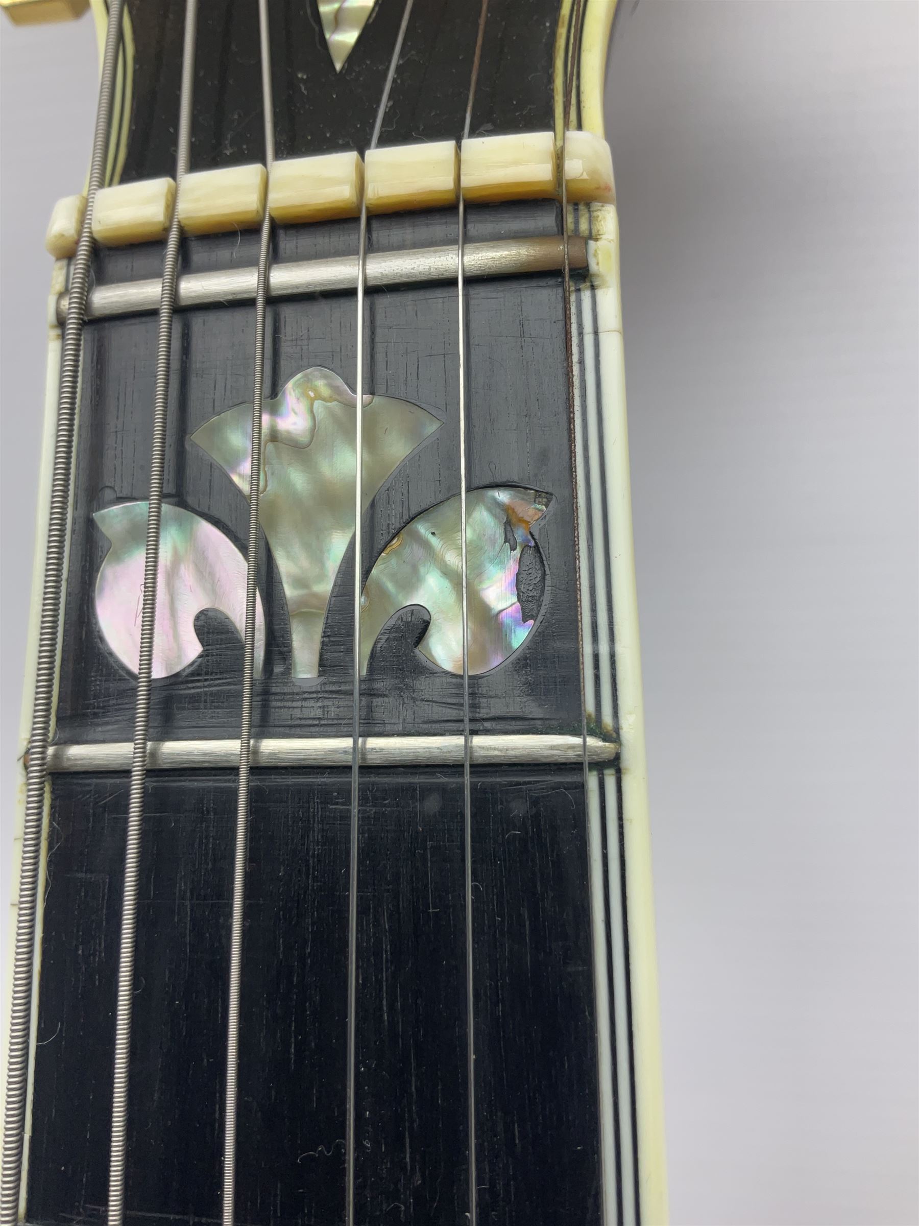 American Gretsch Super Chet semi-acoustic guitar, 1960s/70s, with 'pots' on scratch plate, serial no.5 2071, L111cm overall;  in original hard carrying case  