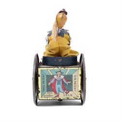 1920s Lehmann tinplate clockwork 'The Balky Mule Clown' no.425, with lithographed details, fixed key, H13cm, L20cm