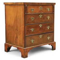 Early 20th century Georgian design figured walnut bachelor's chest, with half fold over to...