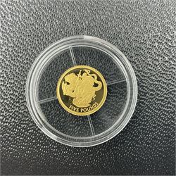 Eleven Queen Elizabeth II miniature gold coins, each being 0.5 grams of 24 carat gold, including Tristan da Cunha 2020 'Laurel', Solomon Islands 2020 '80th Anniversary of the Battle of Britain' etc, all with certificates