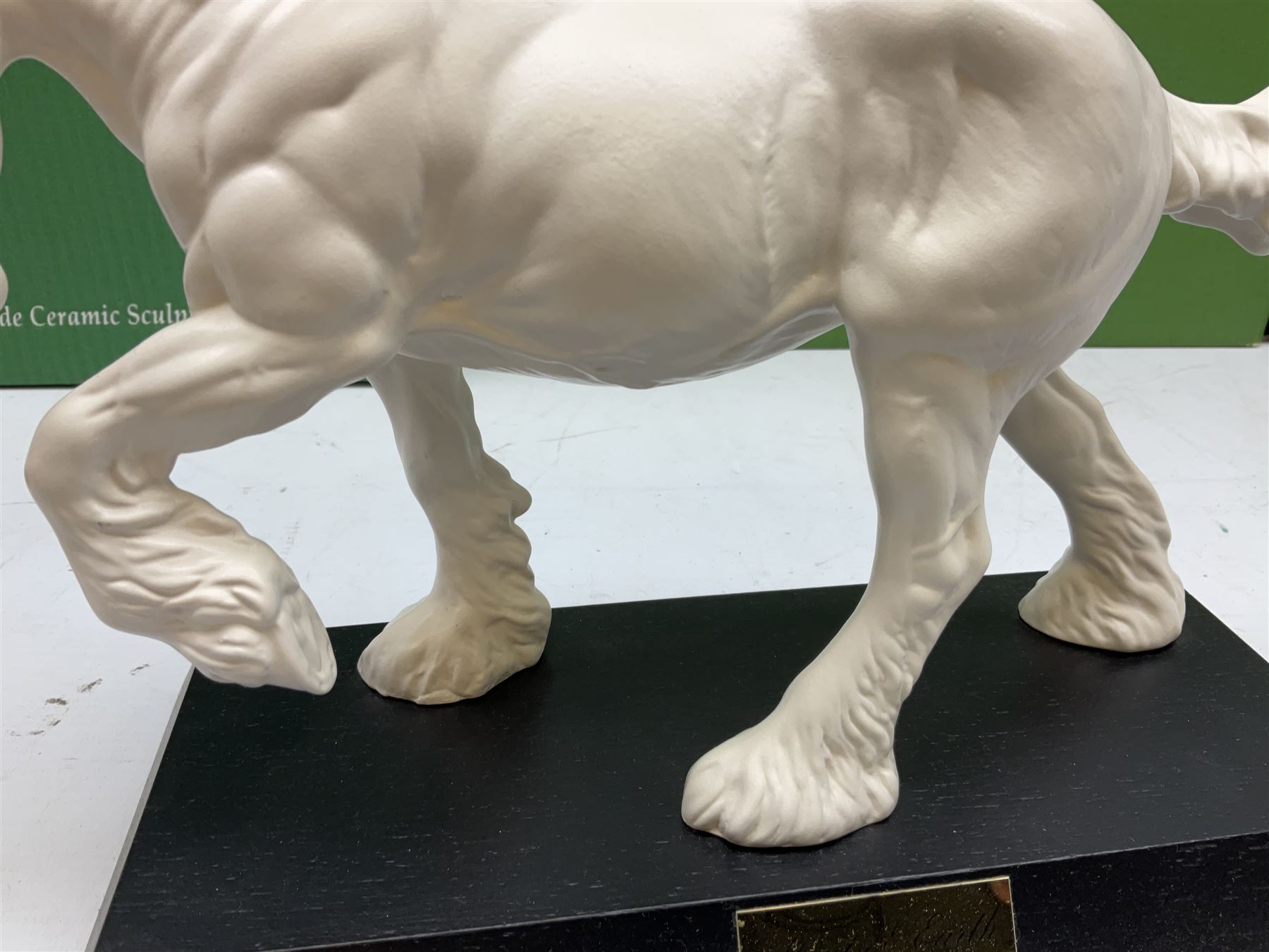 Five Beswick and Royal Doulton horse figures in matt white on black plinths, comprising of  Spirit of Affection no. 2689/2536, Springtime no.2837, Spirit of peace no.2916, Spirit of earth no.2914 and Spirit of the wild no. 183, together with a composite figure of a horse (6)