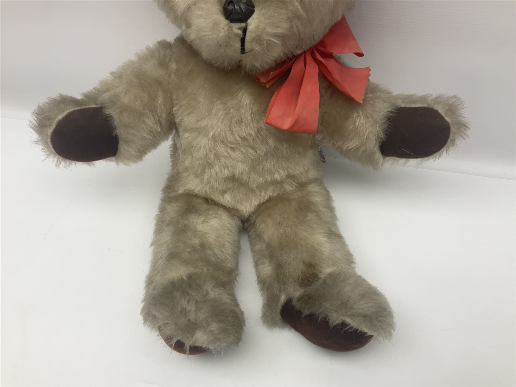 Lefray teddy bear, together with a smaller play worn teddy bear, tallest H53cm