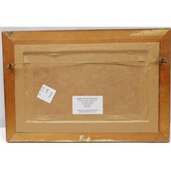 Berrisford Hill (British 1930-): Pheasants in the Snow, oil on board signed 12cm x 24cm