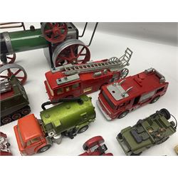 Mamod steam engine, together with other die cast cars etc