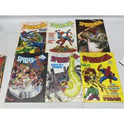 Spider-Man comics (1982-1985) nos 500-527, 529-535, 537-552, 579-602, 604-614, 620-626, and 628-631 (97)