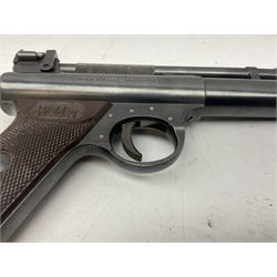 Webley Premier .22 air pistol with over lever action No.902 L24cm; and quantity of .22 pellets in two tins