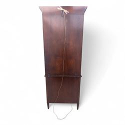 Theodore Alexander - 20th century brass inlaid display cabinet, the upper section with twin astragal glazed doors over a base fitted with two drawers and cupboard doors, decorated with geometric and compass rose marquetry, raised on tapered legs