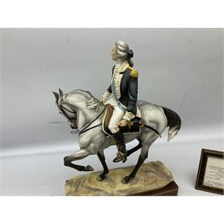 Royal Worcester 'Washington' model by Bernard Winskill, limited edition 148/750, on wooden plinth with title plaque, framed certificate and box