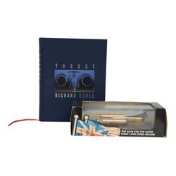 Limited edition Lledo Thrust SSC The World's First Supersonic Car model and signed book 