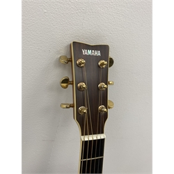  Yamaha model LLX6A acoustic/electric guitar with rosewood back and sides and spruce top, fitted with Yamaha tuner, serial no. QPH150011, L104cm, in hard carrying case. From the collection of the late John Burgess of Beverley who played in the bands Penjants, Wine, Strollers, Revox, Sound Foundation, Pickle Belly Alley, Ragamuffins and Jerryattricks.