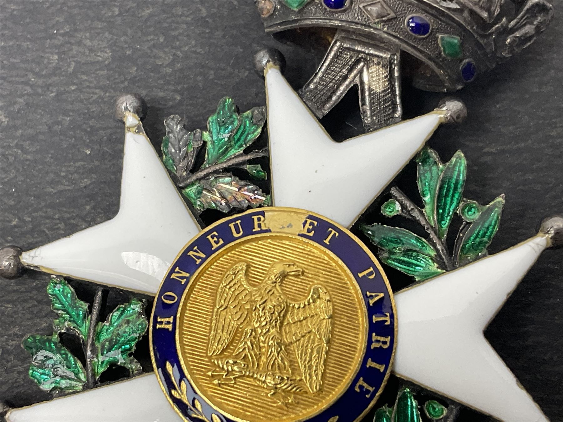 French 2nd Empire Legion of Honour (Legion d'Honneur) Chevaliers enamelled medal with ribbon