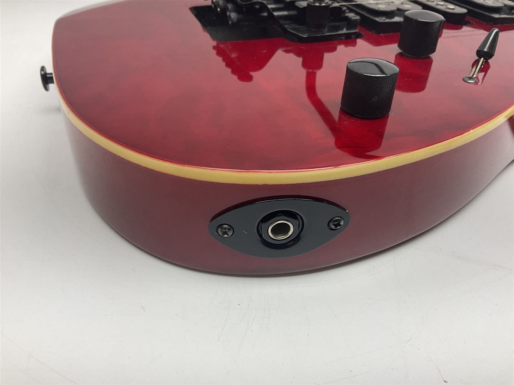 Maverick HSH rock guitar with Floyd Rose tremolo, L100cm overall; in soft carrying case.