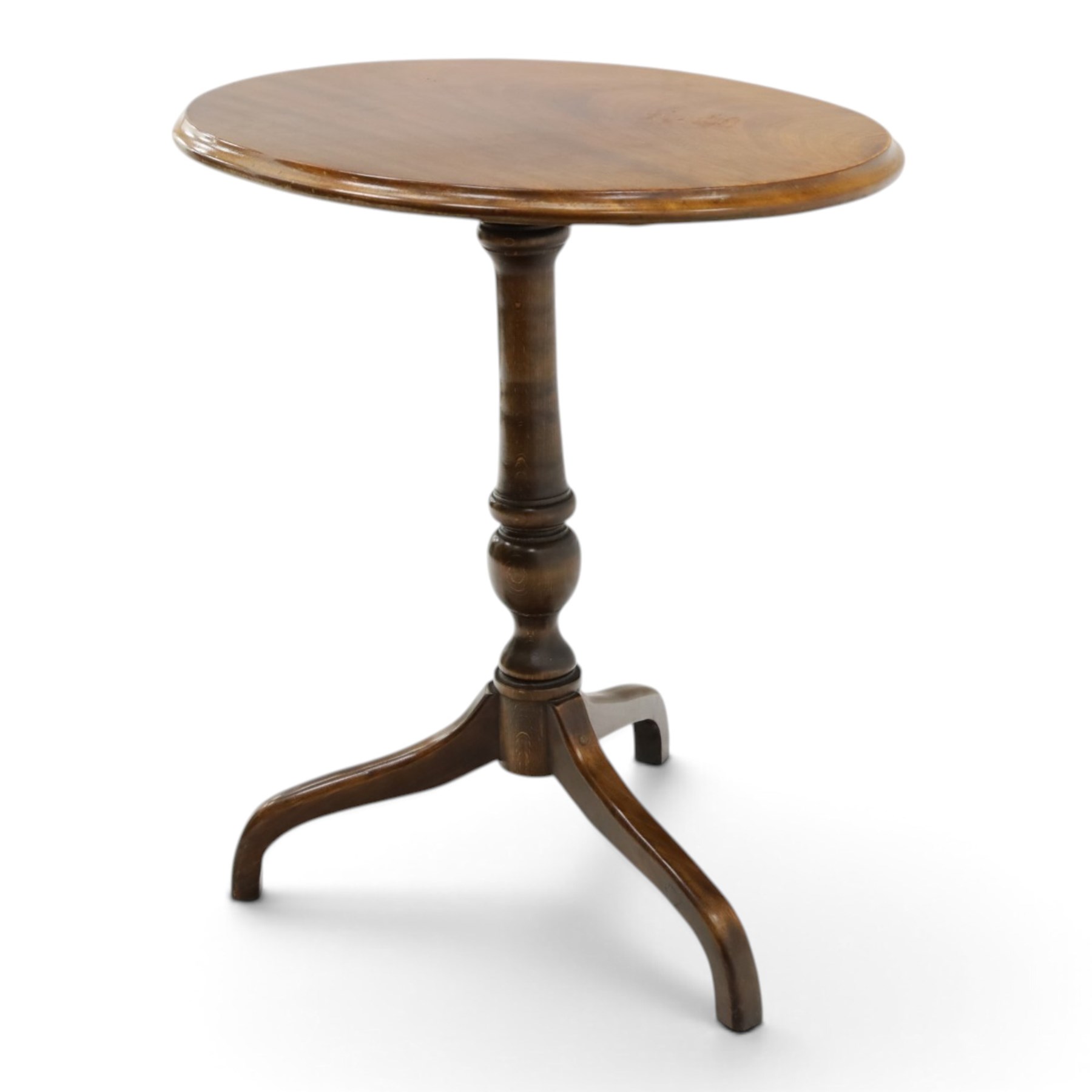 Georgian design mahogany and stained beech oval tilt-top tripod table