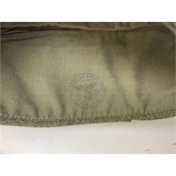 Five reproduction German WW2 hats comprising Wehrmacht olive tropical helmet, Heer officer's peaked cap, two M43 caps and Field side cap (5)