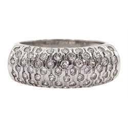 18ct white gold diamond set dress ring, London hallmark