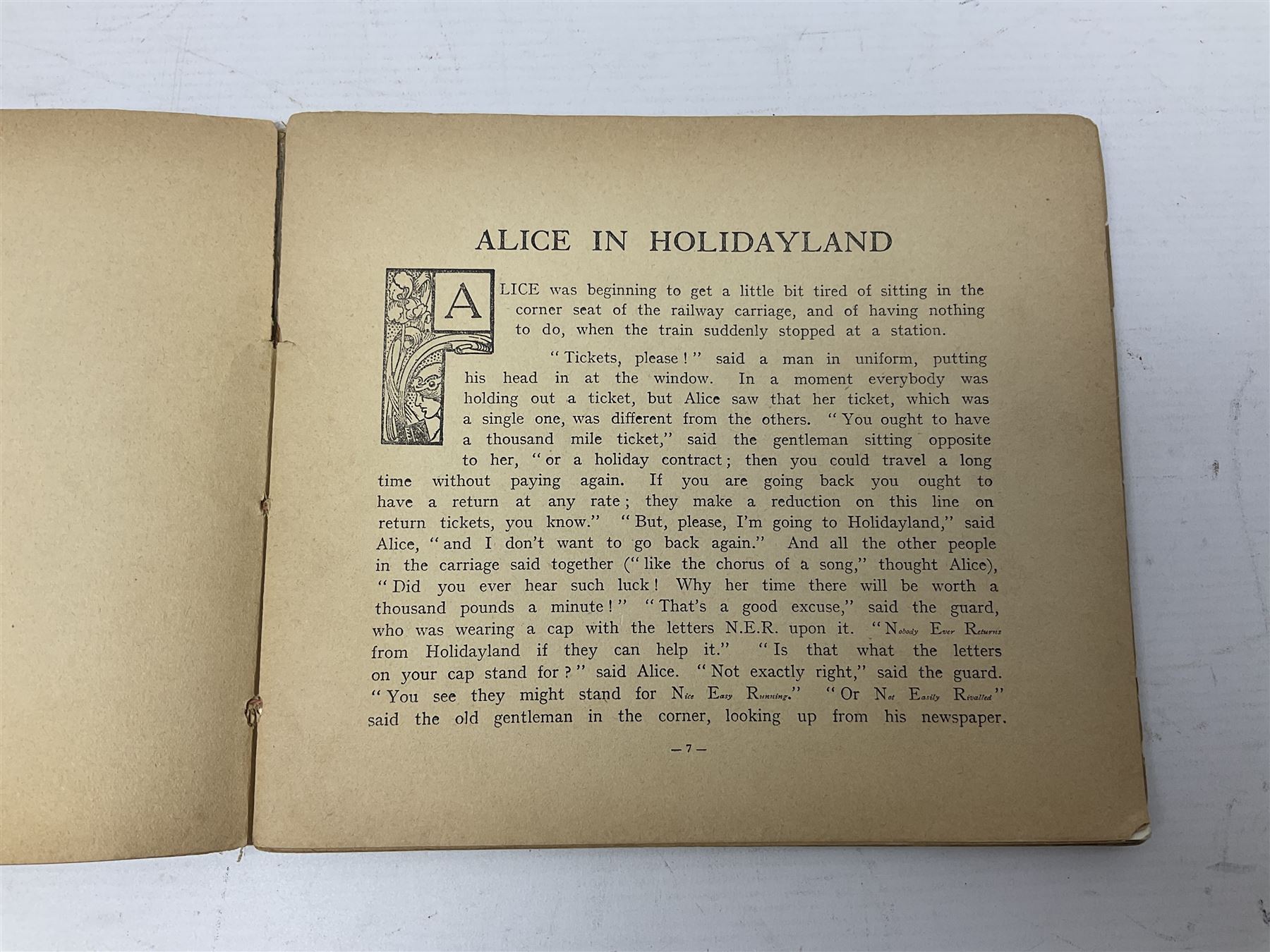 Frank Mason and Noel Pocock; Alice in Holidayland - A Parody in Prose, Verse and Picture. Perpetuated with Profound Apologies to Lewis Carroll and Sir John Tenniel, text by F W Martindale, containing illustrations of Alice at local seaside resorts, including Scarborough, Bridlington and Robin Hoods Bay