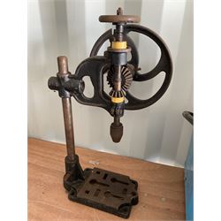Vertical drill stand and vintage hand cranked pillar drill - THIS LOT IS TO BE COLLECTED BY APPOINTMENT FROM DUGGLEBY STORAGE, GREAT HILL, EASTFIELD, SCARBOROUGH, YO11 3TX