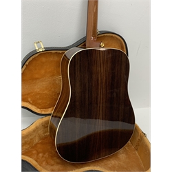 Ayers DSRL acoustic guitar designed by Gerard Gilet, rosewood back and sides and a spruce top rosewood bridge, in carrying case
