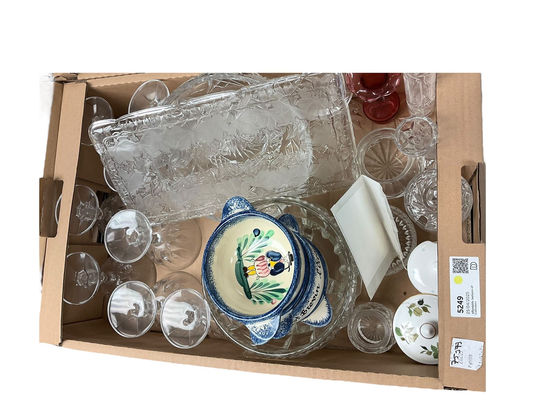 Beswick Labrador and donkey together with Royal Evesham ceramics and other decorative ornaments, in six boxes 