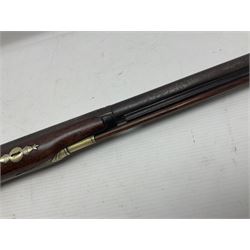 Early 19th century 20-bore flintlock converted to percussion fowling piece by Fisher, the 96.5cm(38