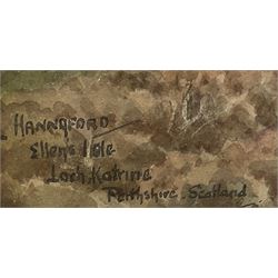 Charles Edward Hannaford (British 1863-1895): 'Ellen's Isle Loch Katrine Perthshire Scotland', watercolour signed and titled 44cm x 69cm