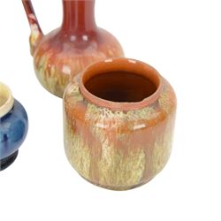 Collection of Linthorpe pottery vases, including pair of vases no 1558, tulip vase 1715 and six others  