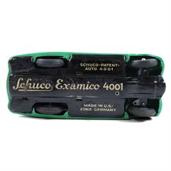 Schuco Examico 4001 tinplate clockwork car, in green with red interior, with key