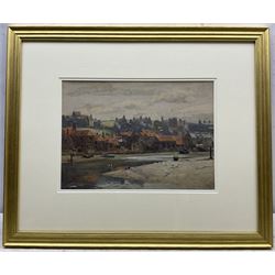 Albert George Stevens (Staithes Group 1863-1925): Whitby Inner Harbour, watercolour signed 25cm x 35cm