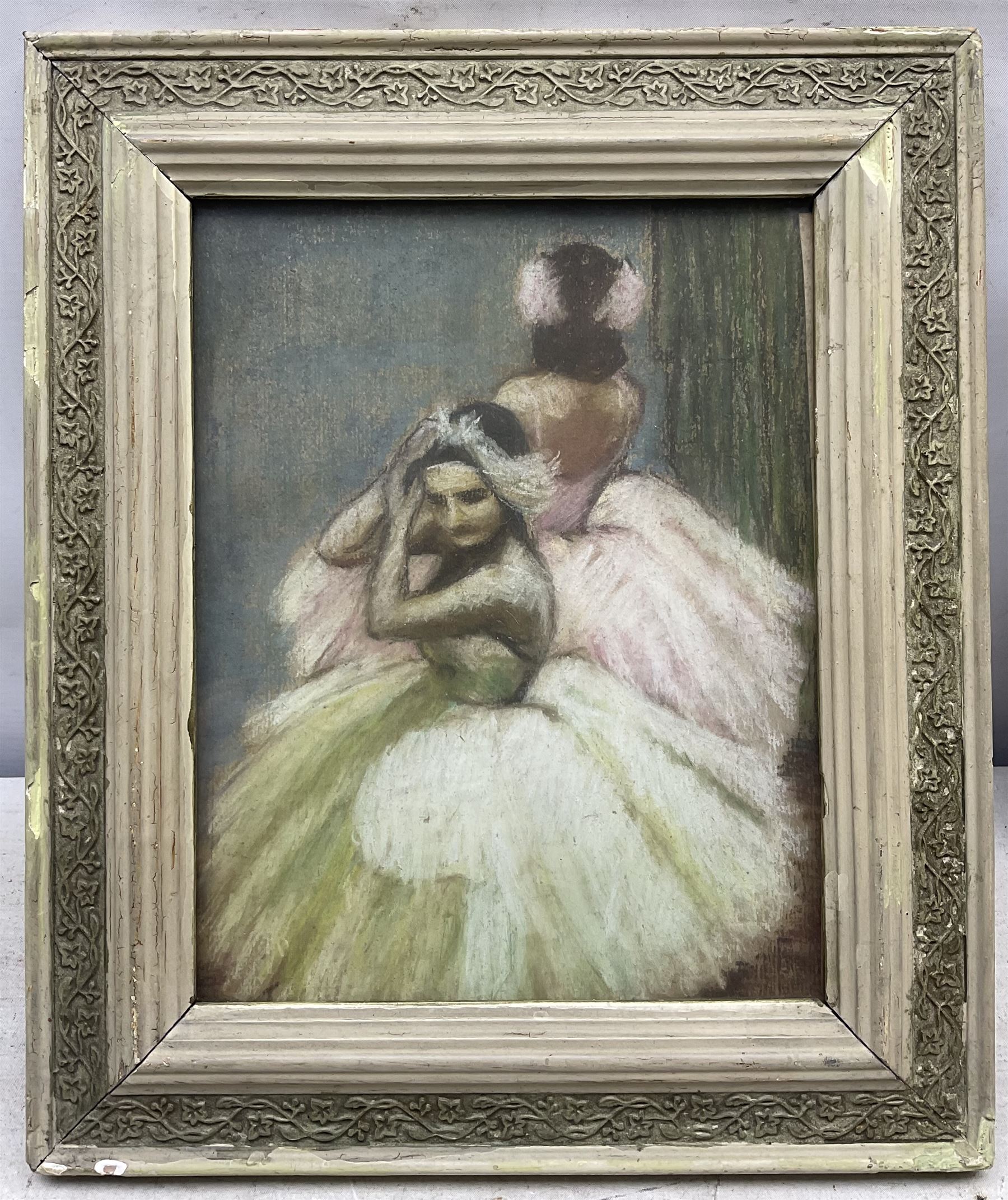 Muriel Constance Smith (British 1903-1993): 'Dancers' and Nude, pastel and pencil, pastel titled on Contemporary Local Artists 1965 label verso, the latter signed and dated 1952, max 24cm x 19cm  (2)