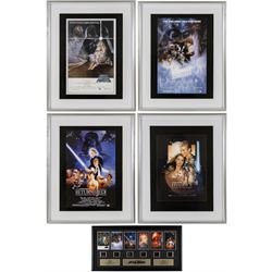 Four Cards Inc Star Wars The Movie Poster Collection prints, comprising Episode I Attack o...
