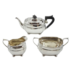 Three piece silver tea service by S Blanckensee & Son Ltd, Chester and Birmingham 1926, approx 25.5oz