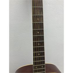 Grant Model No.W-220L twelve-string acoustic guitar with mahogany back and ribs and spruce top L109cm