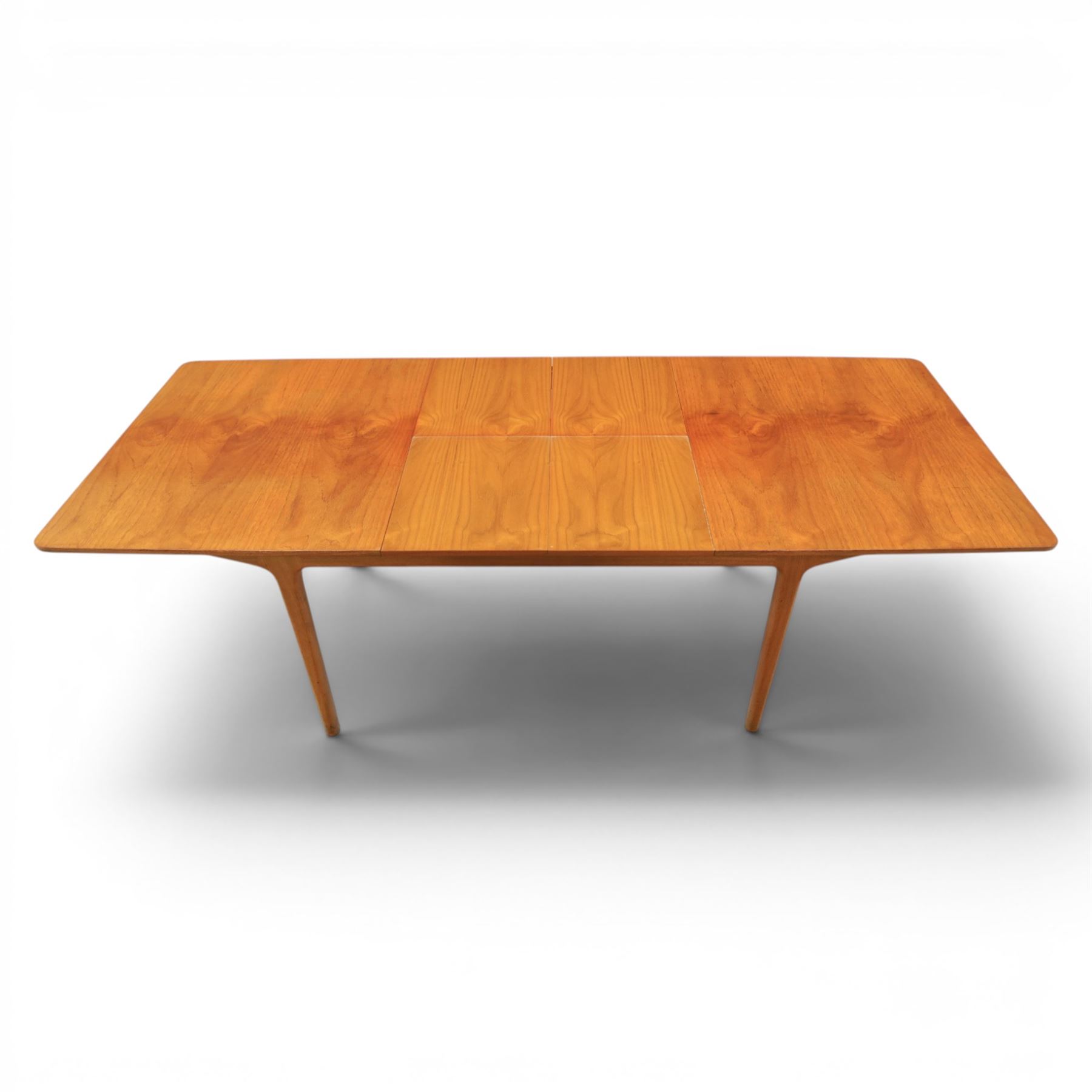 A.H. McIntosh & Co Ltd - Mid-20th century teak double leaf extending dining table (Extended 234cm)